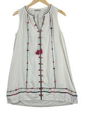 Madewell women's linen blend dress embroidery Summer Size  XS* Breezy Boho Beach