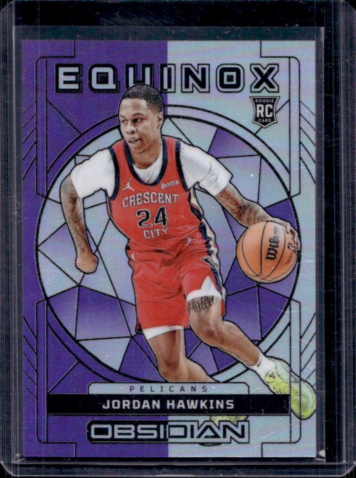 2023-24 Obsidian Jordan Hawkins Equinox RC Electric Etch Purple Flood #11/49