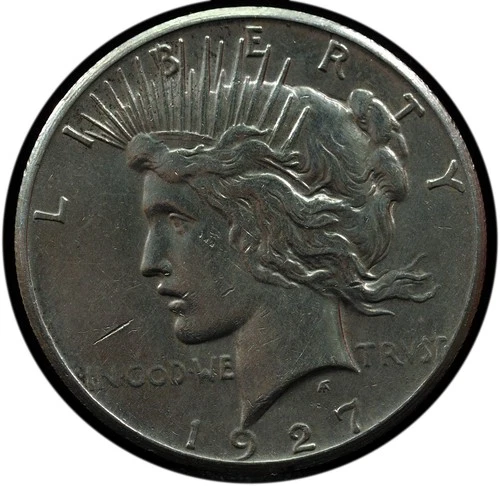 1927 Peace Dollar BU, Small Scratch