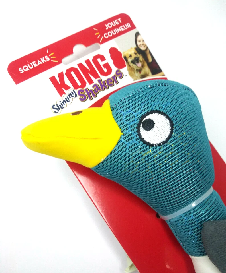 Juguete de peluche Kong Shakers Shimmy Mallard mediano chirriante lanzar y jugar para perros Foto 2 de 4