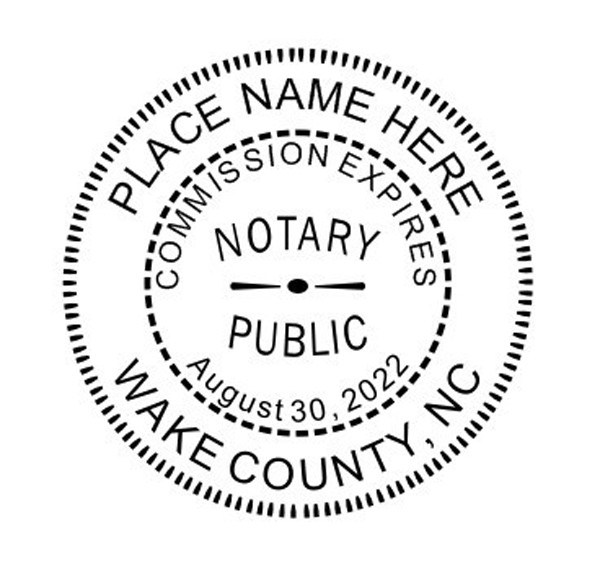 Custom Self-Inking Notary Stamp For North Carolina - Round Design, Ideal 400R Model
