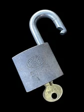 Vintage Corbin USA Metal Padlock W/Original Ket