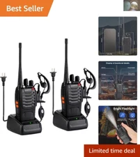 Professional Walkie Talkies 888S - 16 Channel Rechargeable Set with Accessories
