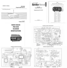 RADIO SHACK PRO-2006 OPERATING + SERVICE MANUALS w/ 11X17" + MODIFICATIONS