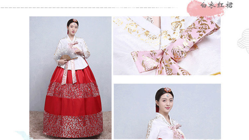 Abito da sposa tradizionale coreano abito da adulto costume corte coreano abito Hanbok - Foto 14 di 27