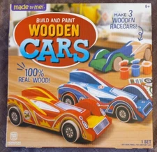 Made By Me Build & Paint 3 Wooden Race Cars DIY Kit  Multicolor