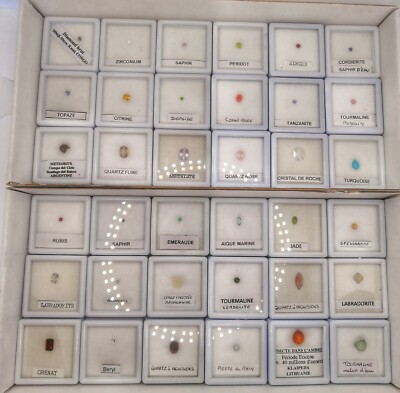 Sammlung 36 Edelsteine Diamant Rubin Saphir Meteorit Jade Smaragd