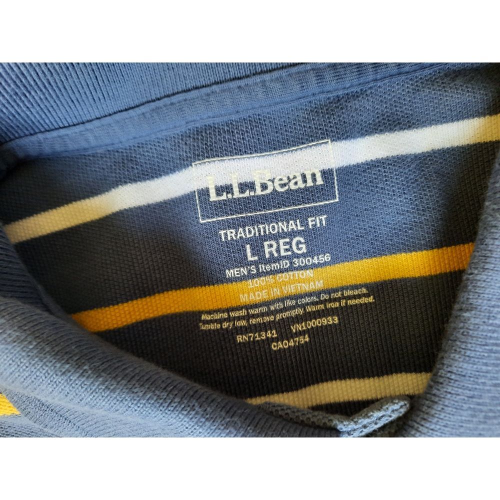 L. L Bean Men's Large Pure Cotton Multicolor Stri… - image 2
