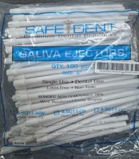 100-1000 Dental Saliva Ejectors Ejector Disposable Suction Tips 1 -10 Bags WHITE