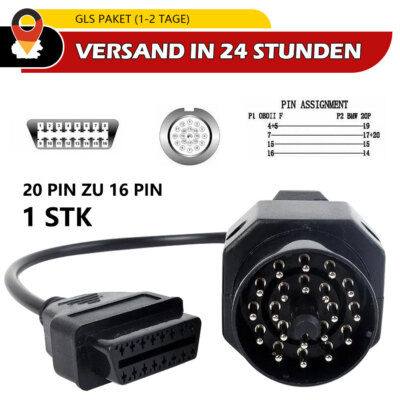 Diagnostic Adapter OBD 2 auf OBD 1 20Pin Kabel Für BMW E28 E30 E34 E36 E38 E39