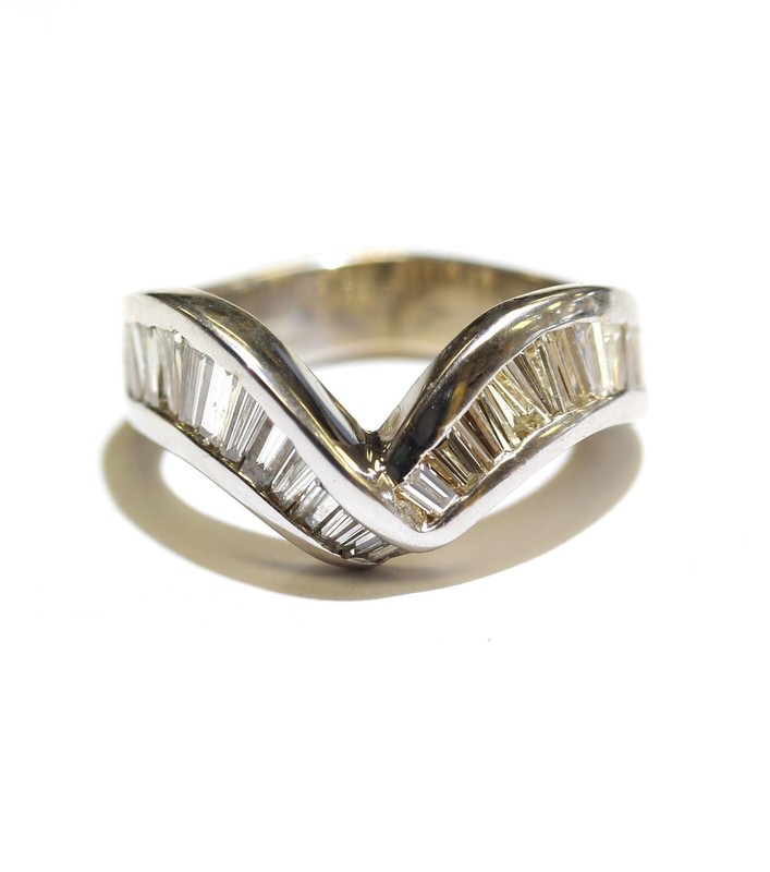 14k white gold 1ct round diamond wedding band anniversary ring 6.5g 6