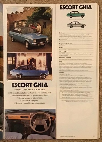 FORD CAR RANGE Sales Brochure Aug/Sep 1980 #FA221/60 RALLYE SPORT Fiesta ESCORT+ - Picture 3 of 6