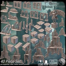 Grimdark Ruins Terrain Scenery Diorama Sci-Fi DND AOS RPG City Gothic Buildings