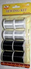 Invisible Nylon Thread 4 Clear & 4 Smoke Spools 600 Yards Total Sew Craft Quilts