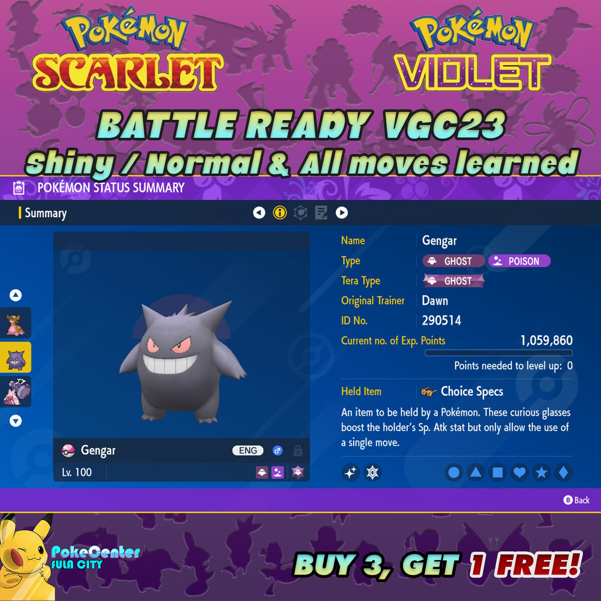 GENGAR  SHINY 6IV BATTLE-READY! - Game Items - Gameflip