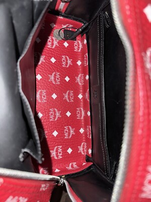 MCM x WizPak Backpack Bluetooth Speaker Monogrammed Logo Red/White
