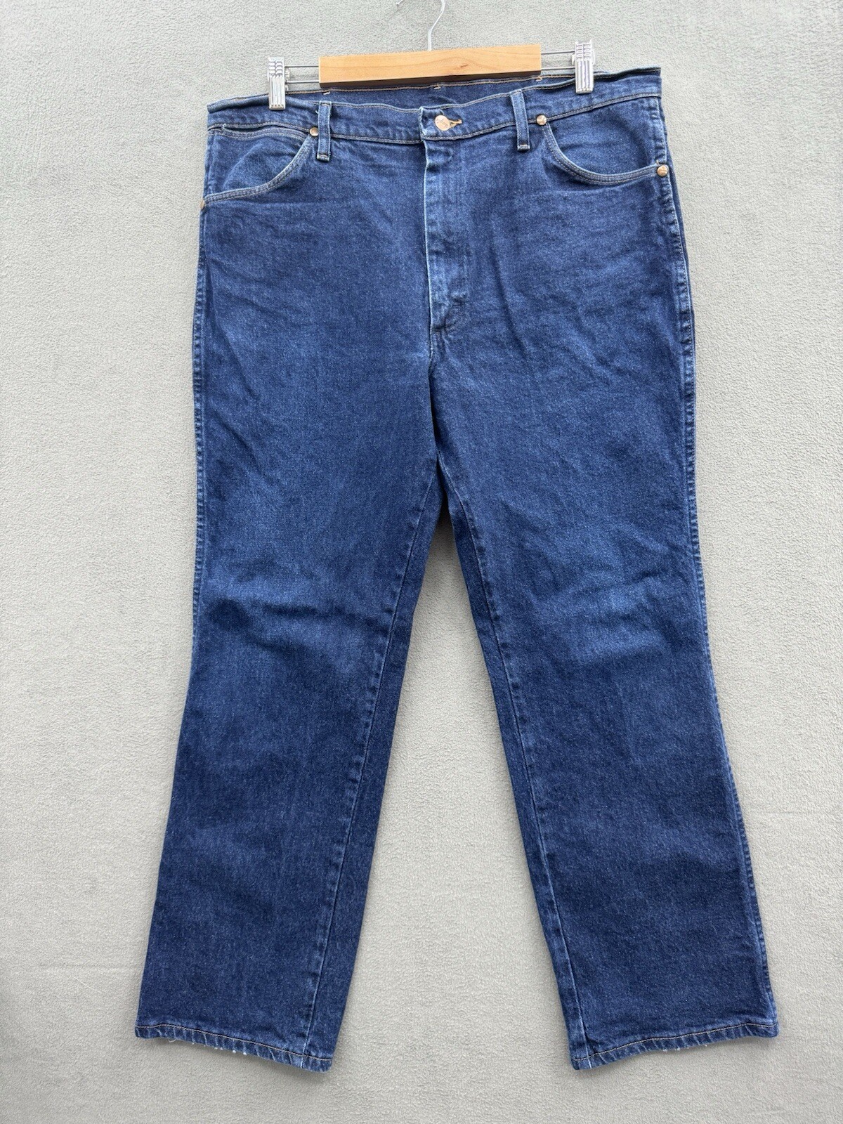 Men 38x30 Blue Denim Dark Wash Cowboy Cut Slim Fit Stretch