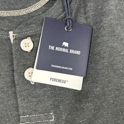 The Normal Brand Shirt Mens Small Gray Puremeso Henley Long Sleeves Pullover NWT - Picture 3 of 11