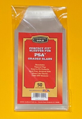 cardboard gold psa graded card sleeves no logo Amazon.com: Cardboard Gold PSA Graded Card Sleeves – 50 Count with PSA Logo,  Resealable Slabs Sleeve main image 1