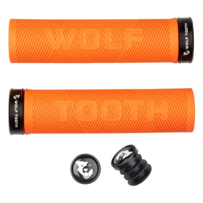 Wolf Tooth Echo LockOn Orange Grip   AUS STOCK   Handlebar Grips MTB