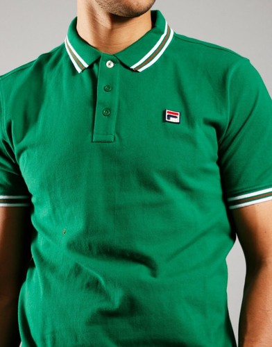 FILA Men Cotton Euro 2021 Football Vintage Tipped Collar Polo Shirt T shirt top - Picture 14 of 20