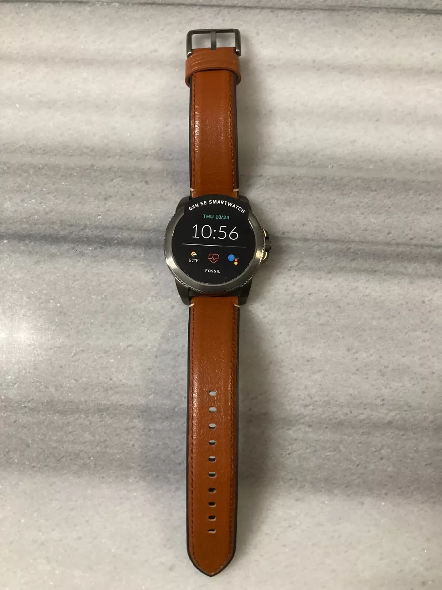 Fossil 44mm Gen 5E Brown Leather Touchscreen Smart Watch FTW4055