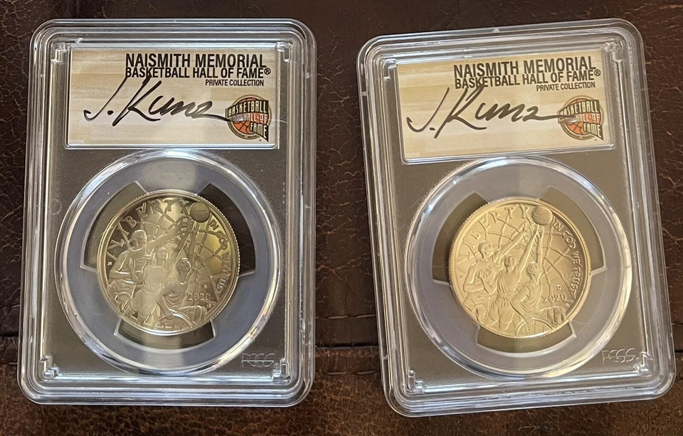 2020-D & S FDOI MS70 & PR70 JUSTIN KUNZ SIGNED USA BASKETBALL HOF PCGS 2 Coin - Image 4 of 4