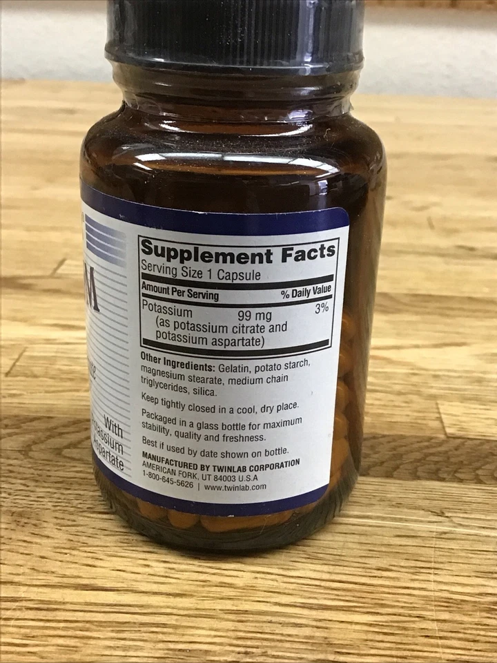 Cápsulas de potasio Twinlab 90 unidades nuevas selladas JJ-3 Foto 2 de 2