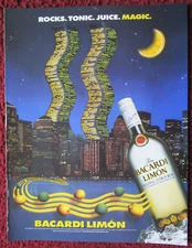 1998 BACARDI Limon Citrus Rum Print Ad ~  TWIN TOWERS New York City, ART