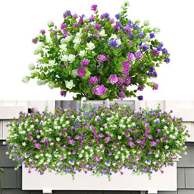 ROLLWAY 6 Bndel Knstliche Blumen Balkon Kunstblumen Wetterfest  Kunstpflanzen | eBay.de