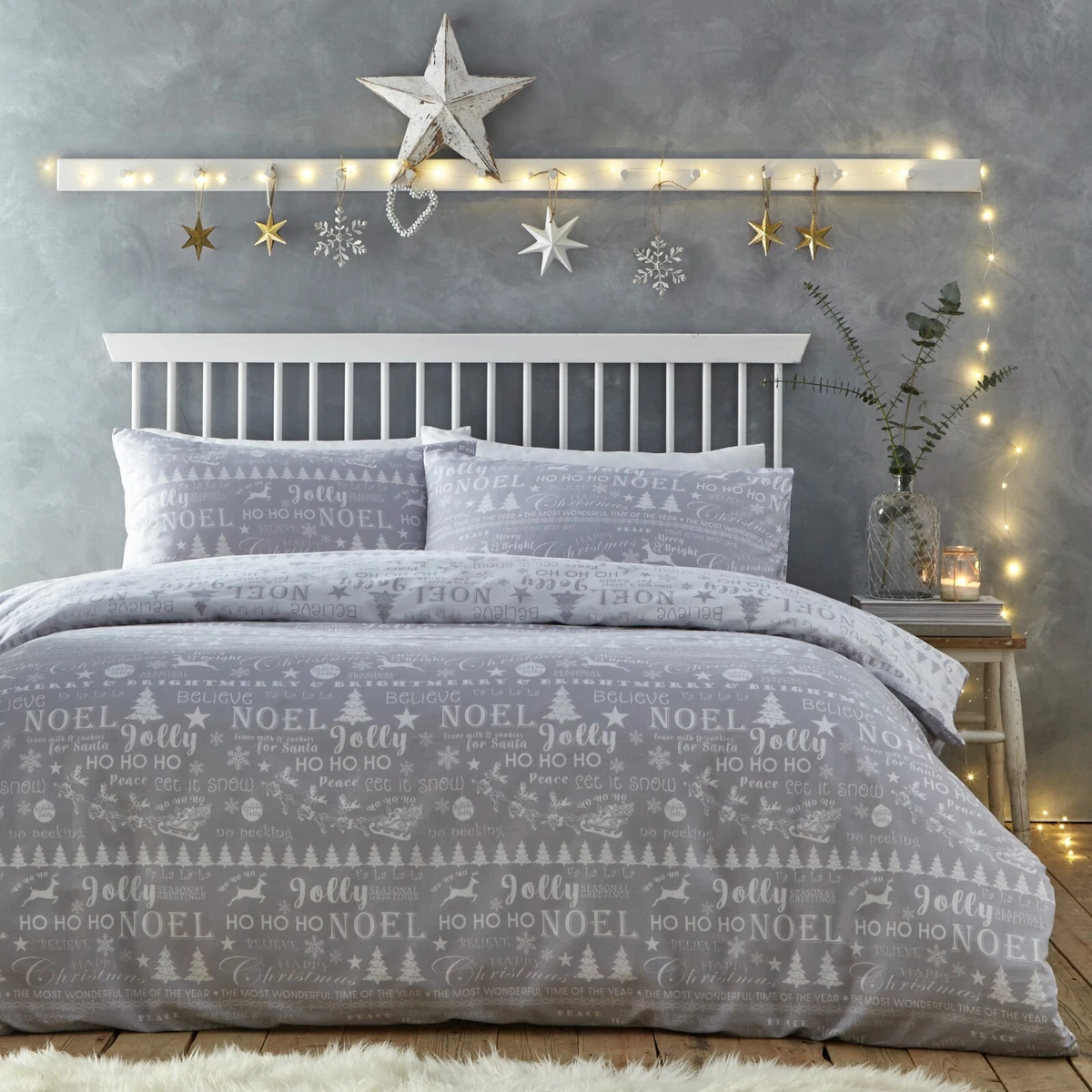 Christmas bedding grey deals
