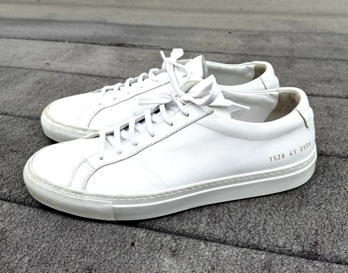 COMMON PROJECTS Mens Original Achilles Leather Sneakers White Sz