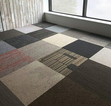 BOX OF 20 RANDOM PATCHWORK CARPET TILES 50x50cm Commercial Garage Porch Office