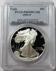 1995 P AMERICAN SILVER EAGLE $1 PROOF 1 oz COIN PCGS PF 69 DCAM
