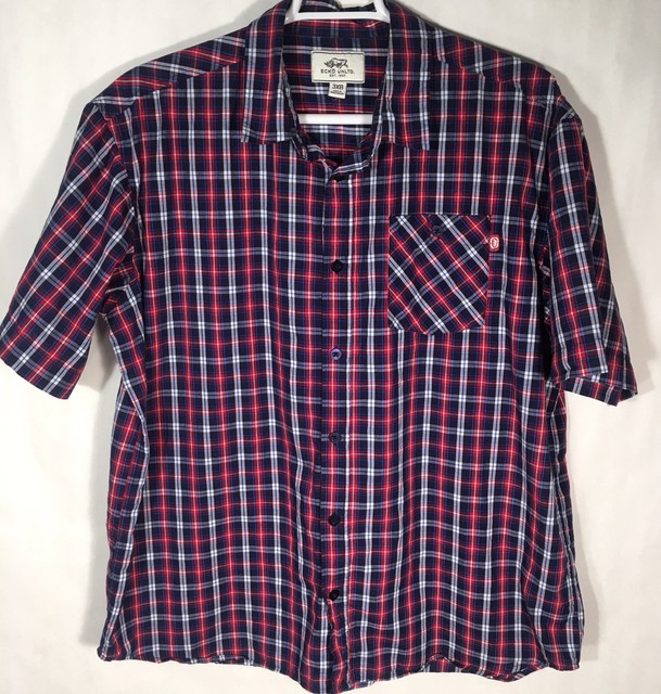 red button down with black and white speckles red button down with black and white speckles