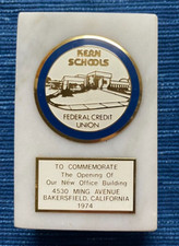 Vtg 1974 Marble Paper Weight Commemorative Opening Kern Schools Ming Bakersfield