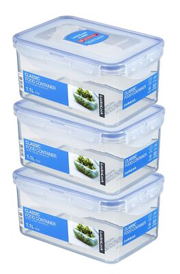LocknLock: 3x Dose rechteckig 1,1 l (HPL815D/3)