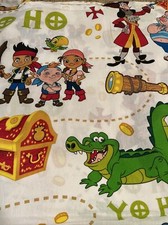 Disney Jake and the Neverland Pirates Twin Flat Bed Sheet Fabric Crafting