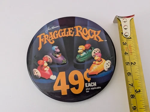 Vintage Pin Pinback Button McDonald's Fraggle Rock In Cars Happy Meal Toys