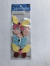 Jolees  s Boutique GLITTERED BUTTERFLIES Dimensional Stickers  Bug  Flying  Garden  