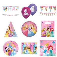 Disney princesses themed balloons bunting banners birthday party decorations