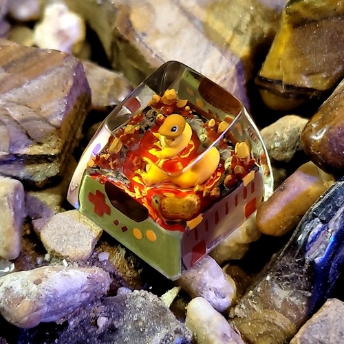 Chamander keycap, Custom pokemon resin keycap, Handmade Pokemon artisan key - Picture 2 of 14