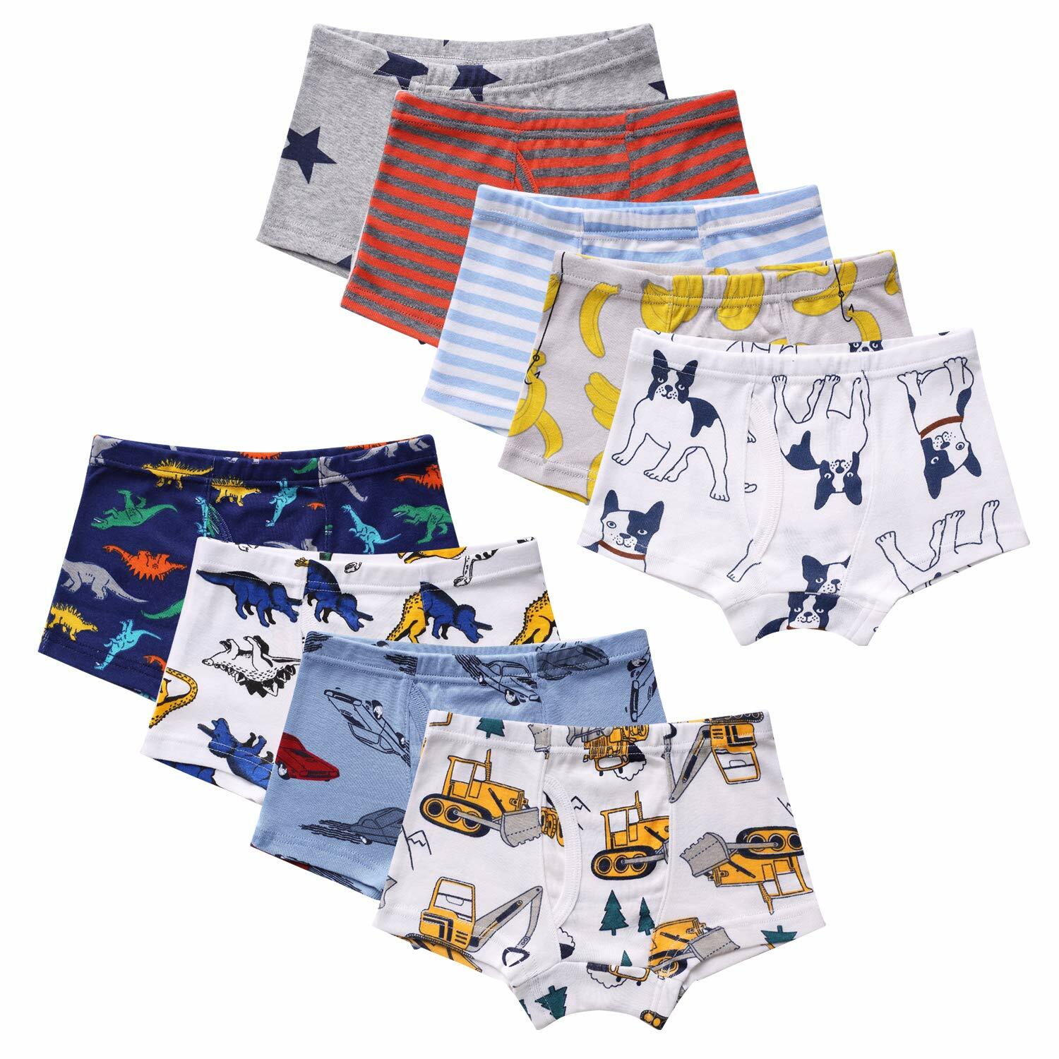 Boboking Little Boys Boxer Briefs Dinosaur Truck Toddler Kids Underwear