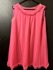 Vintage 1960s Hot Pink Nylon Baby Doll Nightdress Ruffles Mod Go-go Ladies S/M