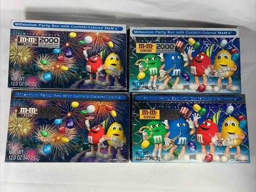 M & M's Millennium Limited Series Set Of 4 Party Boxes 2000 Confetti Colored - Picture 2 of 6