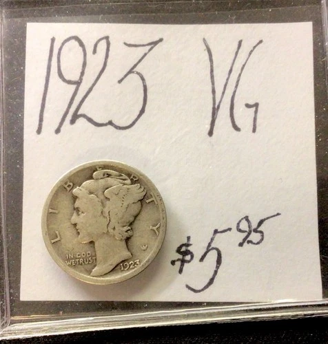 1923 Mercury Silver Dime VG! ENN Coins