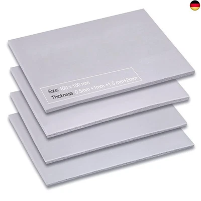 Aairhut 4-Pack 13W/m.K Wärmeleitpads, 100 x 100mm x 0,5mm+1mm+1,5mm+2mm Silikon