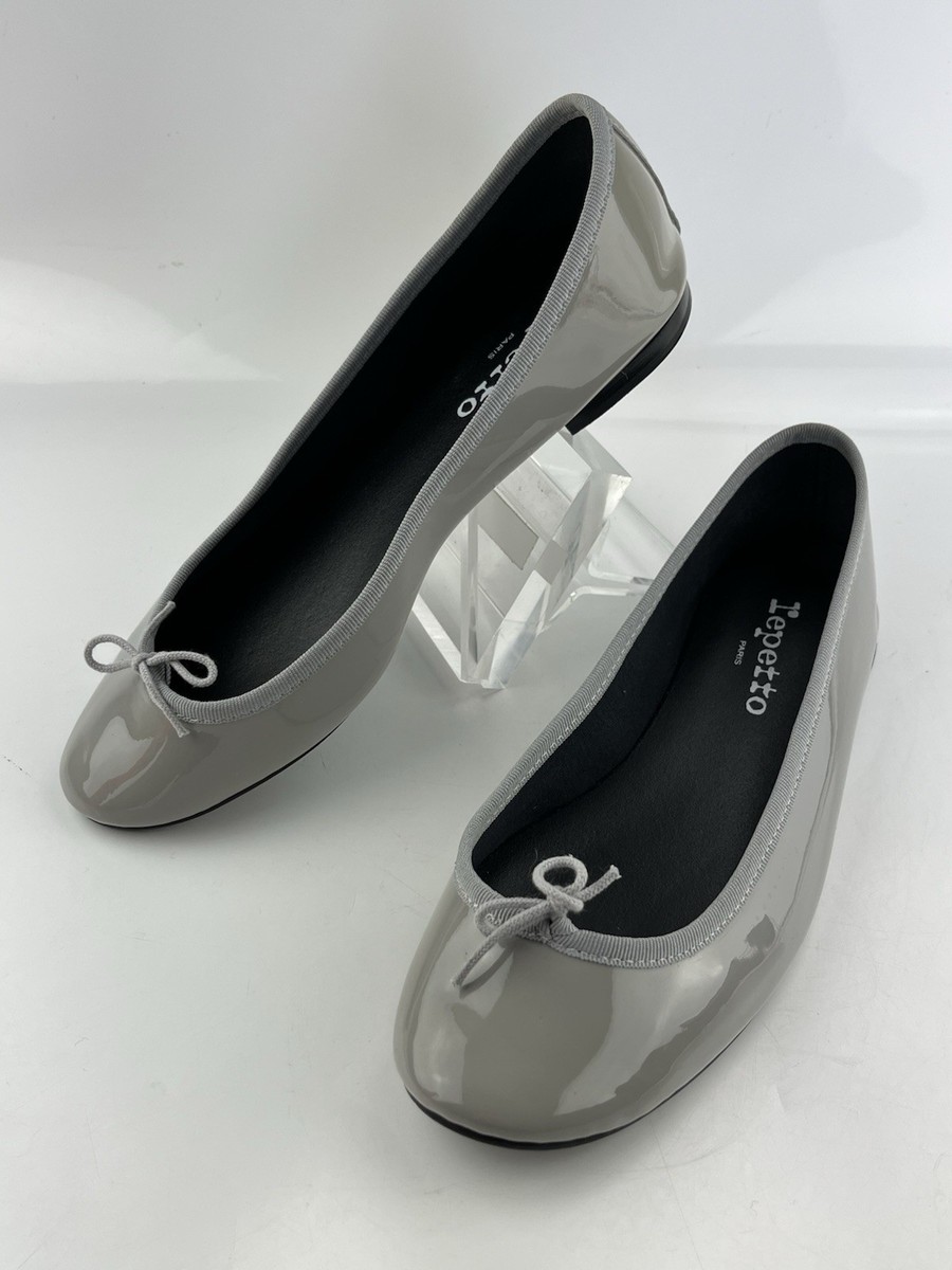 Repetto Lili Ballet Flats Gray Patent Leather Size Womens French Shoes