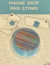 Cell Phone Grip  Stand Blue Stripe Brand New  Sealed 