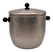 Vintage Oggi Stainless Steel Ice Bucket With Lid and Drainer